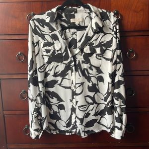 LOFT black and white blouse